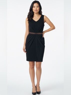 H&M Black Glittered Cocktail Dress with Shimmer Belt